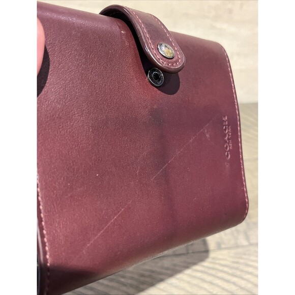 Coach Wallet Leather Organizer Trifold bilfold Cardinal Red Dark Burgundy F34868 - Picture 10 of 10